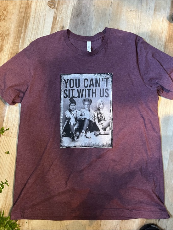 Bella Canvas Tops - You Can't Sit With Us Graphic Tee - Burgundy
